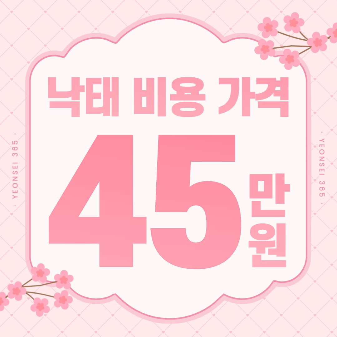 낙태 비용 가격과 견적 항목을 안내하는 카드 이미지